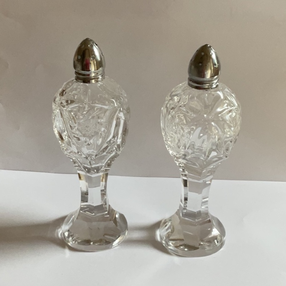 West Germany Crystal Salt and Pepper Shakers